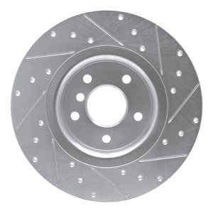 Jaguar XE Brake Rotor (1) - Rear Left - R1 Concepts - Drilled & Slotted - Silver - `17-`19